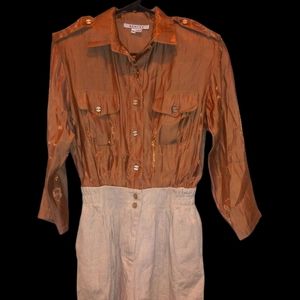 Ashlee Retro Disco Style Silk and Linen Shorts Romper Sz 12